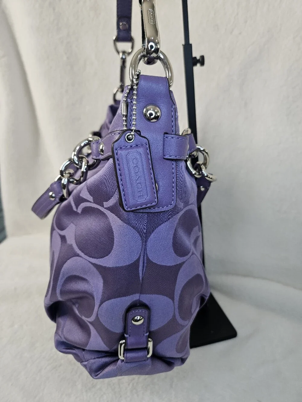 Coach Purple Signature Jacquard Shoulder Hobo 2011